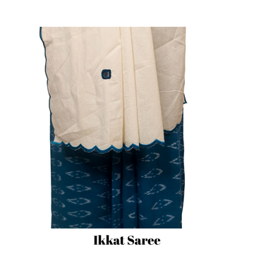 ikkat bandhani saree