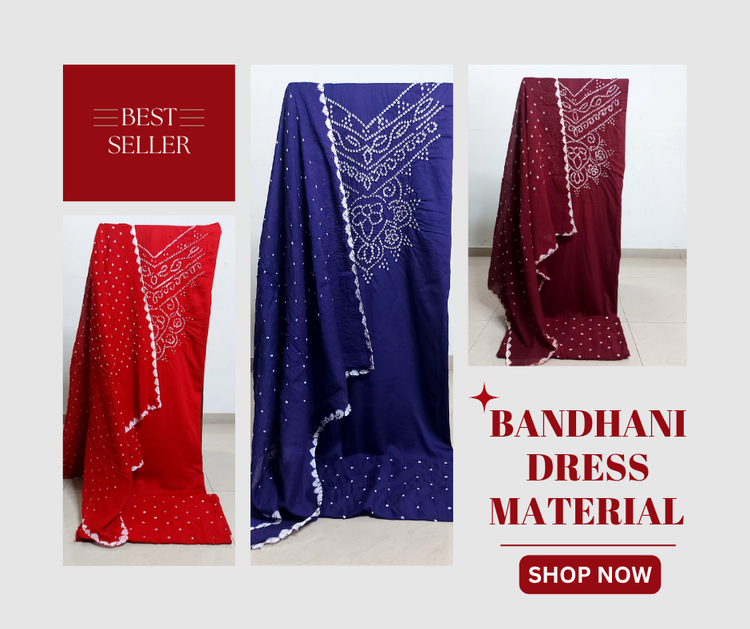 bandhani suits pieces
