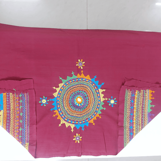 Lambani Handwork Blouse Piece – Handmade Bandhani Saree in Gajji/Modal Silk | Aj Designs