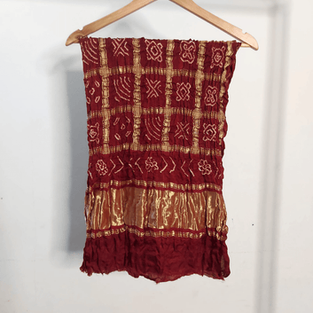 MAROON - GAJJI SILK GHARCHOLA BANDHANI BLOUSE PIECE – Handmade Bandhani Saree in Gajji/Modal Silk | Aj Designs