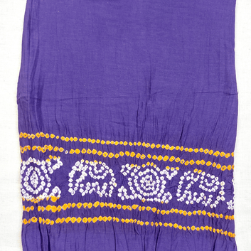 PURPLE - COTTON SATIN BANDHANI BORDER BLOUSE PIECE – Handmade Bandhani Saree in Gajji/Modal Silk | Aj Designs