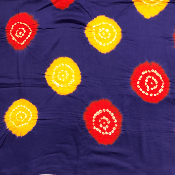 PURPLE MULTICOLOUR - COTTON SATIN BANDHANI BLOUSE PIECE – Handmade Bandhani Saree in Gajji/Modal Silk | Aj Designs