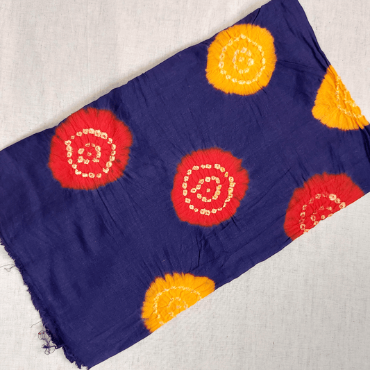 PURPLE MULTICOLOUR - COTTON SATIN BANDHANI BLOUSE PIECE – Handmade Bandhani Saree in Gajji/Modal Silk | Aj Designs