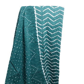 Rangbari Leheriya - Pista Bandhani Dress Material – Handmade Bandhani Saree in Gajji/Modal Silk | Aj Designs