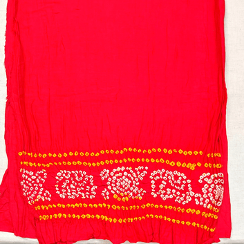 RED - COTTON SATIN BANDHANI BORDER BLOUSE PIECE – Handmade Bandhani Saree in Gajji/Modal Silk | Aj Designs