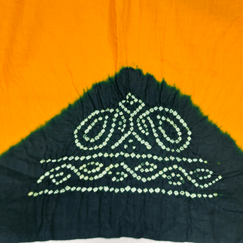 Yellow Green - Cotton Satin Bandhani Blouse Piece – Handmade Bandhani Saree in Gajji/Modal Silk | Aj Designs