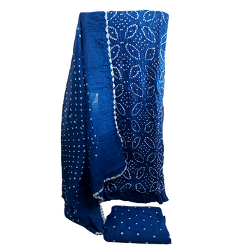 Rangbari - Royal Blue Colour Bandhani Dress Material