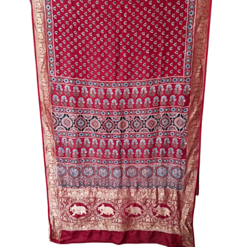 Sahaj 06 - Dola Ajrakh Block Print Saree