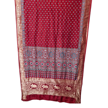 Sahaj 07 - Dola Ajrakh Block Print Saree
