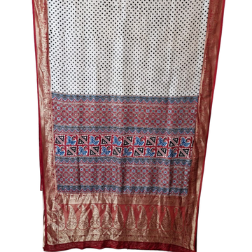 Sahaj 08 - Dola Ajrakh Block Print Saree