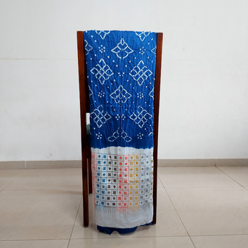 Blue Green  - Kutchi work Bandhani Dress Material