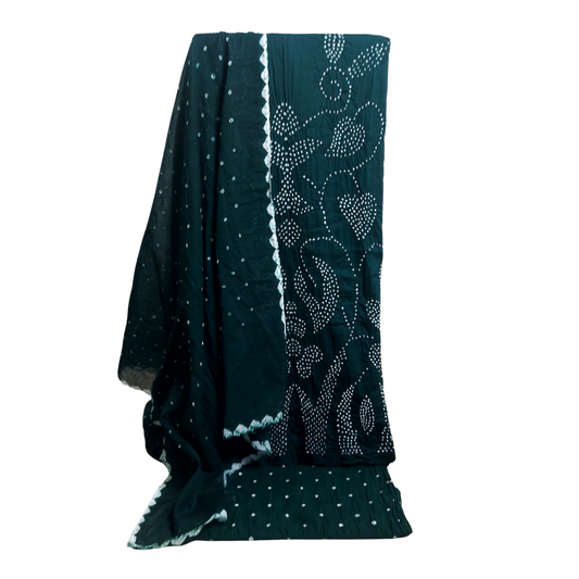 Green - Raidana Bandhani Dress Material