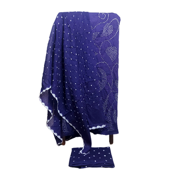 Purple - Raidana Bandhani Dress Material