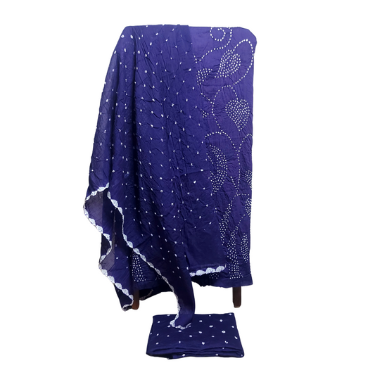 Purple - Raidana Bandhani Dress Material