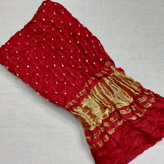 MAROON -  GAJJI SILK BANDHANI BLOUSE PIECE