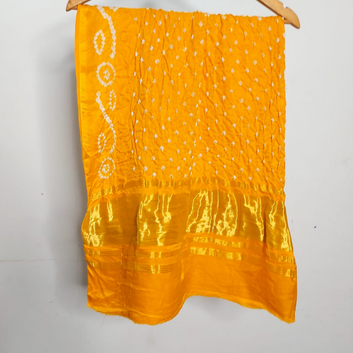 YELLOW -  GAJJI SILK BANDHANI BLOUSE PIECE