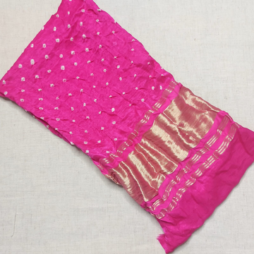 PINK - GAJJI SILK BANDHANI BLOUSE PIECE