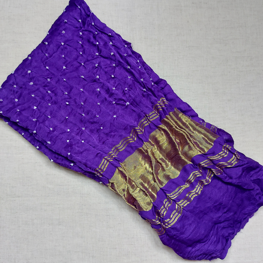 PURPLE - GAJJI SILK BANDHANI BLOUSE PIECE