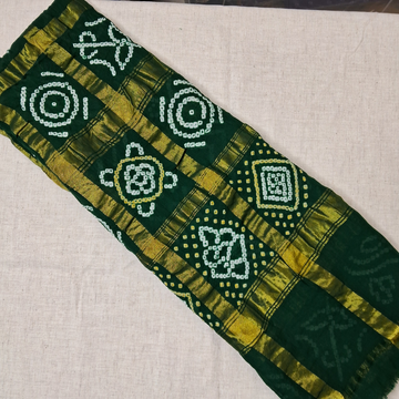 GREEN -  COTTON GHARCHOLA BANDHANI BLOUSE PIECE