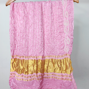 PASTEL PINK - GAJJI SILK BANDHANI BLOUSE PIECE