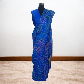 Bandhani Exclusive - Blue Rasmandal Saree