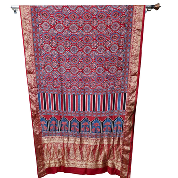 Sahaj 11 - Dola Ajrakh Block Print Saree