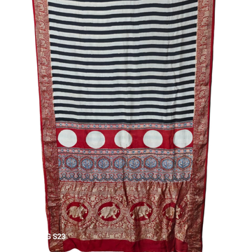 Sahaj 12 - Dola Ajrakh Block Print Saree