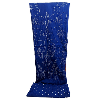 Blue - Raidana Bandhani Dress Material