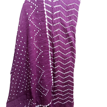 Rangbari Leheriya - Purple Bandhani Dress Material
