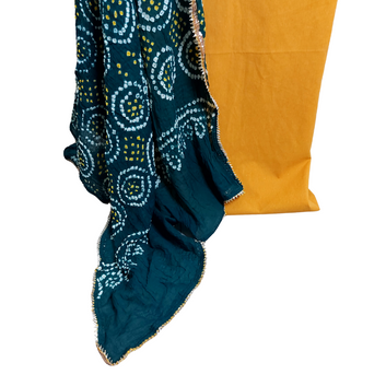 Traditional Yellow Green Dress Material