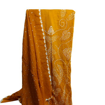 Mustard Yellow - Raidana Bandhani Dress Material
