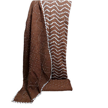 Rangbari Leheriya - Brown Bandhani Dress Material