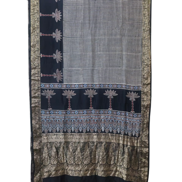 Sahaj 15 - Dola Ajrakh Block Print Saree