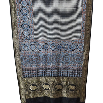 Sahaj 18 - Dola Ajrakh Block Print Saree
