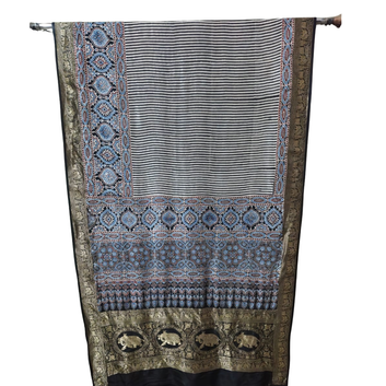 Sahaj 18 - Dola Ajrakh Block Print Saree