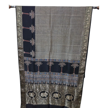 Sahaj 21 - Dola Ajrakh Block Print Saree