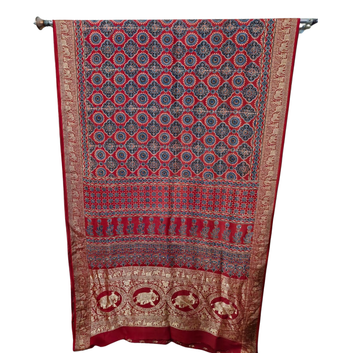 Sahaj 22 - Dola Ajrakh Block Print Saree
