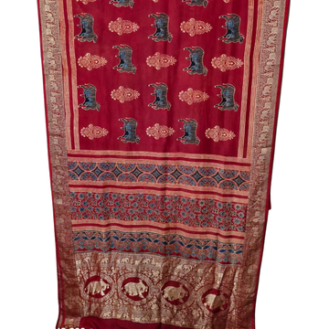 Sahaj 24 - Dola Ajrakh Block Print Saree