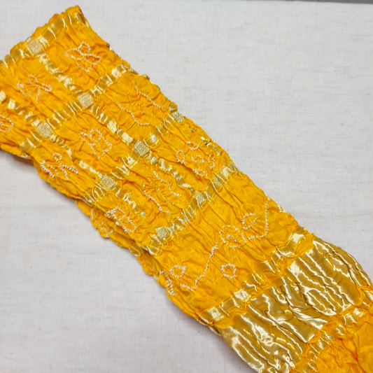 YELLOW - GAJJI SILK GHARCHOLA BANDHANI BLOUSE PIECE