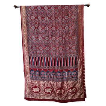 Sahaj 25 - Dola Ajrakh Block Print Saree