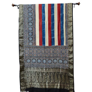 Sahaj 26 - Dola Ajrakh Block Print Saree