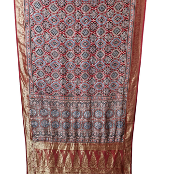 Sahaj 03 - Dola Ajrakh Block Print Saree