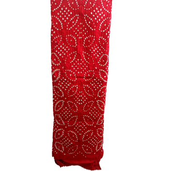 Rangbari - Red Bandhani Dress Material