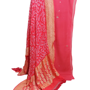 Banarasi Bandhani Dupatta with Muga Silk Top 