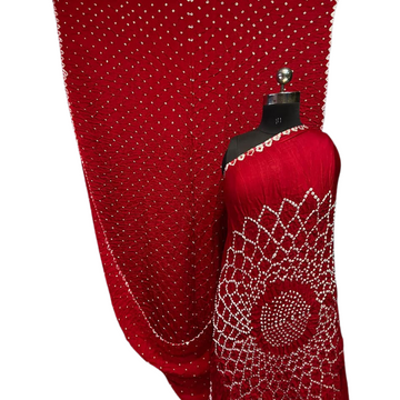 Ananya - Red Sunflower Pallu Bandhani Saree