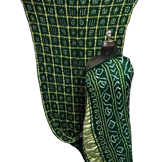 Kavya - Green Gajji Silk Gharchola Bandhani Saree