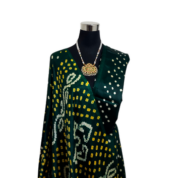 Green Mohini  Bandhani Saree