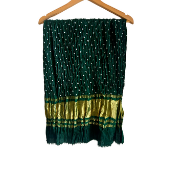 GREEN - MODAL SILK BANDHANI BLOUSE PIECE