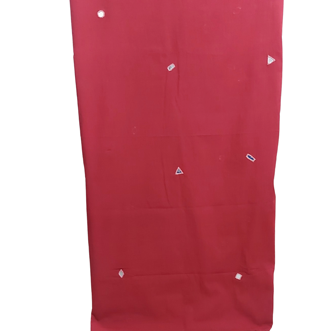 Hand Mirror Work Cotton Maroon Colour Top Fabric