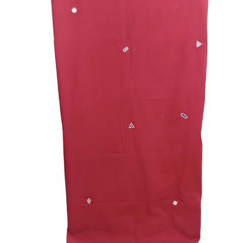 Maroon Cotton Mirror Work Top with Cotton Ikkat Bandhani Dupatta